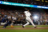 SAN FRANCISCO - SEPTEMBER 26:  Barry Bonds #25 of the San Francisco Giants swings at a pitch during the first inning against the San Diego Padres September 26, 2007 at AT&T Park in San Francisco, California. Tonight will be the final home game for Bonds as a member of the San Francisco Giants.  (Photo by Justin Sullivan/Getty Images)