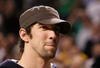 BOSTON - DECEMBER 15:  Michael Phelps attends the Boston Celtics  versus the Utah Jazz game on December 15, 2008 at TD Banknorth Garden in Boston, Massachusetts. The Celtics defeated the Jazz 100-91. NOTE TO USER: User expressly acknowledges and agrees that, by downloading and or using this Photograph, user is consenting to the terms and conditions of the Getty Images License Agreement.  (Photo by Elsa/Getty Images)