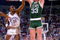 UNDATED:  BOSTON FORWARD LARRY BIRD SHOOTS A JUMP SHOT AND IS FOULED DURING THE CELTICS GAME VERSUS THE GOLDEN STATE WARRIORS AT OAKLAND COLISEUM IN OAKLAND, CALIFORNIA. Mandatory Credit: Stephen Dunn/ALLSPORT