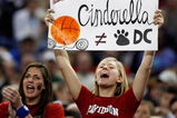 DETROIT - MARCH 30:  Fans of the Davidson Wildcats support their team against the Kansas Jayhawks during the Midwest Regional Final of the 2008 NCAA Division I Men's Basketball Tournament at Ford Field on March 30, 2008 in Detroit, Michigan  (Photo by Gregory Shamus/Getty Images)