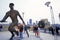 1 Apr 2001: A general view of the Roberto Clemente statue outside of PNC Park in Pittsburgh, Pennsylvania during the game between the New York Mets and the Pittsburgh Pirates. Mandatory Credit: Jamie Squire /Allsport  