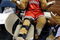 MILWAUKEE - FEBRUARY 18:  Bango, the mascot of the Milwaukee Bucks, is forced to watch a game between the Bucks and the Chicago Bulls from a seat after injuring his knee during NBA All-Star festivities on February 18, 2009 at the Bradley Center in Milwaukee, Wisconsin. The Bulls defeated the Bucks 113-104. NOTE TO USER: User expressly acknowledges and agrees that, by downloading and/or using this Photograph, User is consenting to the terms and conditions of the Getty Images License Agreement. (Photo by Jonathan Daniel/Getty Images)