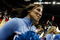 CHARLOTTE, NC - MARCH 29:  North Carolina Tar Heels cheerleader performs during the game against the against the Louisville Cardinals during the 2008 NCAA Men's East Regional Final at Bobcats Arena on March 29, 2008 in Charlotte, North Carolina.  (Photo by Kevin C. Cox/Getty Images)