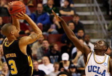 PHILADELPHIA - MARCH 19:  Eric Maynor #3 of the VCU Rams shoots against Darren Collison #2 of the UCLA Bruins during the first round of the NCAA Division I Men's Basketball Tournament at the Wachovia Center on March 19, 2009 in Philadelphia, Pennsylvania.  (Photo by Jim McIsaac/Getty Images)