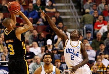 PHILADELPHIA - MARCH 19:  Eric Maynor #3 of the VCU Rams shoots against Darren Collison #2 of the UCLA Bruins during the first round of the NCAA Division I Men's Basketball Tournament at the Wachovia Center on March 19, 2009 in Philadelphia, Pennsylvania.  (Photo by Jim McIsaac/Getty Images)