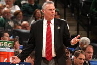 INDIANAPOLIS - MARCH 13:  Head coach Bo Ryan of the Wisconsin Badgers reacts against the Ohio State Buckeyes during the second round of the Big Ten Men's Basketball Tournament at Conseco Fieldhouse on March 13, 2009 in Indianapolis, Indiana.  (Photo by Jonathan Daniel/Getty Images)