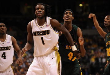 OKLAHOMA CITY - MARCH 14:  DeMarre Carroll #1 of the Missouri Tigers and Anthony Jones #41 of the Baylor Bears during the Phillips 66 Big 12 Men's Basketball Championship finals at the Ford Center March 14, 2009 in Oklahoma City, Oklahoma.  (Photo by Ronald Martinez/Getty Images)