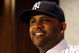 NEW YORK - DECEMBER 18:  CC Sabathia talks to the media during a press conference to announce his signing to the New York Yankees at Yankee Stadium on December 18, 2008  in the Bronx borough of New York City.  (Photo by Nick Laham/Getty Images)