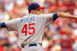 CINCINNATI - SEPTEMBER 29:  Sean Marshall #45 of the Chicago Cubs pitches in relief against the Cincinnati Reds at Great American Ballpark September 29, 2007 in Cincinnati, Ohio.  (Photo by Mark Lyons/Getty Images)