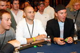 LAS VEGAS - SEPTEMBER 26:  Colorado Avalanche players Ian Laperriere (L) and Scott Hannan participate in the Luc Robitaille/Shelter for Serenity Celebrity Poker Tournament at the MGM Grand Hotel/Casino September 26, 2008 in Las Vegas, Nevada.  (Photo by Ethan Miller/Getty Images)
