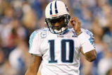 INDIANAPOLIS - DECEMBER 28:  Quarterback Vince Young #10 of the Tennessee Titans walk off the field during the game against the Indianapolis Colts on December 28, 2008 at Lucas Oil Stadium in Indianapolis, Indiana. (Photo by: Jamie Squire/Getty Images)