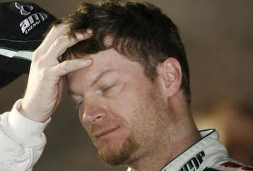 ATLANTA - MARCH 06:  Dale Earnhardt, Jr., driver of the #88 AMP Energy/National Guard Chevrolet, prepares to qualify for the NASCAR Sprint Cup Series Kobalt Tools 500 at the Atlanta Motor Speedway on March 6, 2009 in Hampton, Georgia.  (Photo by Geoff Burke/Getty Images for NASCAR)