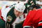 NEWARK, NJ - MARCH 20: Owen Nolan #11 of the Minnesota Wild takes the faceoff against the New Jersey Devils on March 20, 2009 at the Prudential Center in Newark, New Jersey. (Photo by Bruce Bennett/Getty Images)