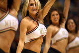 BOISE, ID - MARCH 20:  Cheerleaders for the Florida State Seminoles dance during the game against the Wisconsin Badgers in first round of the NCAA Division I Men's Basketball Tournament at the Taco Bell Arena on March 20, 2009 in Boise, Idaho.  (Photo by Jed Jacobsohn/Getty Images)