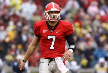 ATHENS, GA - NOVEMBER 29:  Quarterback Matthew Stafford #7 of the Georgia Bulldogs threw for 407 yards and 5 touchdowns during the game against the Georgia Tech Yellow Jackets during the game at Sanford Stadium on November 29, 2008 in Athens, Georgia.  The Yellow Jackets beat Bulldogs 45-42.  (Photo by Mike Zarrilli/Getty Images)