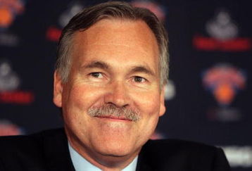 NEW YORK - MAY 13:  New head coach of the New York Knicks Mike D'Antoni speaks to the media during a press conference on May 13, 2008 at Madison Square Garden in New York City. NOTE TO USER: User expressly acknowledges and agrees that, by downloading and or using this Photograph, User is consenting to the terms and conditions of the Getty Images License Agreement.  (Photo by Mike Stobe/Getty Images)
