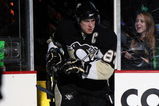 PITTSBURGH - MARCH 17: Sidney Crosby #87 of the Pittsburgh Penguins skates out onto the ice to face the Atlanta Thrashers at the Mellon Arena March 17, 2009 in Pittsburgh, Pennsylvania. (Photo by Bruce Bennett/Getty Images)