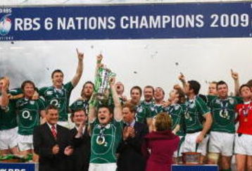 CARDIFF, UNITED KINGDOM - MARCH 21:  Brian O'Driscoll of Ireland lifts the trophy after Ireland won the Grand Slam during the RBS 6 Nations Championship match between Wales and Ireland at the Millennium Stadium on March 21, 2009 in Cardiff, Wales.  (Photo by Stu Forster/Getty Images)