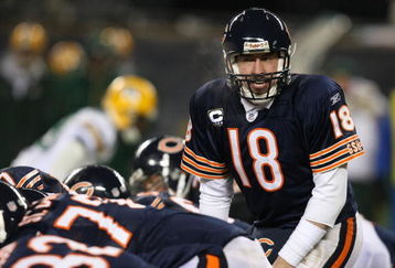 CHICAGO - DECEMBER 22: Kyke Orton #18 of the Chicago Bears calls offensive signals against the Green Bay Packers on December 22, 2008 at Soldier Field in Chicago, Illinois. The Bears defeated the Packers 20-17 in overtime. (Photo by Jonathan Daniel/Getty Images)