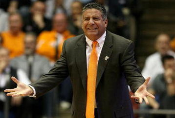 DAYTON, OH - MARCH 20:  Head coach Bruce Pearl of the Tennessee Volunteers reacts from the sidelines during the game against the Oklahoma State Cowboys during the first round of the NCAA Division I Men's Basketball Tournament at the University of Dayton Arena on March 20, 2009 in Dayton, Ohio.  (Photo by Andy Lyons/Getty Images)