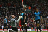 LIVERPOOL, UNITED KINGDOM - MARCH 22:  Referee Martin Atkinson sends off Brad Friedel of Aston Villa during the Barclays Premier League match between Liverpool and Aston Villa at Anfield on March 22, 2009 in Liverpool, England. (Photo by Alex Livesey/Getty Images)