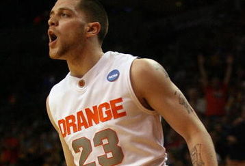 MIAMI - MARCH 22:  Guard Eric Devendorf #23 of the Syracuse Orange reacts after scoring a three pointer against the Arizona State Sun Devils during the second round of the NCAA Division I Men's Basketball Tournament at the American Airlines Arena on March 22, 2009 in Miami, Florida.  (Photo by Marc Serota/Getty Images)