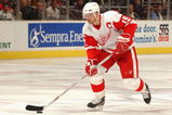 LOS ANGELES - NOVEMBER 28:  Steve Yzerman #19 of the Detroit Red Wings in action against the Los Angeles Kings during the game on November 28, 2005 at the Staples Center in Los Angeles, California.  The Red Wings defeated the Kings 5-2.  (Photo by Noah Graham/Getty Images)