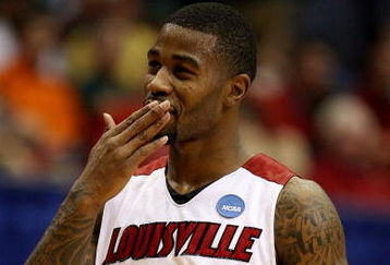 DAYTON, OH - MARCH 22:  Terrence Williams #1 of the Louisville Cardinals reacts after a play late in the game against the Siena Saints during the second round of the NCAA Division I Men's Basketball Tournament at the University of Dayton Arena on March 22, 2009 in Dayton, Ohio.  (Photo by Andy Lyons/Getty Images)