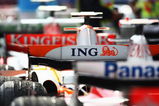 KUALA LUMPUR, MALAYSIA - MARCH 23:  Cars sit in parc ferme following the Malaysian Formula One Grand Prix at the Sepang Circuit on March 23, 2008 in Kuala Lumpur, Malaysia.  (Photo by Clive Mason/Getty Images)