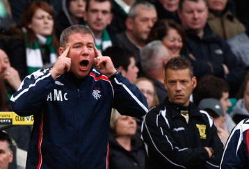 GLASGOW, UNITED KINGDOM - FEBRUARY15:  Ally McCoist of Rangers shouts from the dug out during the Scottish Premier League match between Celtic and Rangers at Celtic Park on February 15, 2009 in Glasgow, Scotland.  (Photo by Jeff J Mitchell/Getty Images)