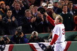 BOSTON - OCTOBER 25:  Curt Schilling #38 of the Boston Red Sox tips his hat to the crowd as he comes out of the game in the sixth inning against the Colorado Rockies during Game Two of the 2007 Major League Baseball World Series at Fenway Park on October 25, 2007 in Boston, Massachusetts.  (Photo by Jim Rogash/Getty Images)