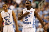 GREENSBORO, NC - MARCH 21:  Ty Lawson #5 of the North Carolina Tar Heels reacts after scoring a basket against the Louisiana State University Tigers during the second round of the NCAA Division I Men's Basketball Tournament at the Greensboro Coliseum on March 21, 2009 in Greensboro, North Carolina.  (Photo by Streeter Lecka/Getty Images)