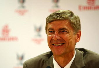 LONDON - JULY 27:  Arsene Wenger, manager of Arsenal, speaks during a press conference prior to the Emirates Cup on July 27, 2007 in London, England.  (Photo by Clive Mason/Getty Images)