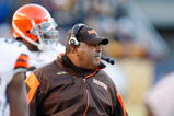 PITTSBURGH - DECEMBER 28:  Head coach Romeo Crennel of the Cleveland Browns watches the action from the sidelines during the game against the Pittsburgh Steelers on December 28, 2008 at Heinz Field in Pittsburgh, Pennsylvania. (Photo by: Gregory Shamus/Getty Images)