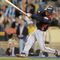 LOS ANGELES, CA - MARCH 23:  Michihiro Ogasawara #9 of Japan hits a RBI single in the third inning of the finals of the 2009 World Baseball Classic against Korea on March 23, 2009 at Dodger Stadium in Los Angeles, California.  (Photo by Kevork Djansezian/Getty Images)