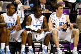 GREENSBORO, NC - MARCH 21:  Wayne Ellington #22, Ty Lawson #5 and Tyler Hansbrough #50 of the North Carolina Tar Heels sit on the bench in the final minutes of their 84-70 win over the Louisiana State University Tigers during the second round of the NCAA Division I Men's Basketball Tournament at the Greensboro Coliseum on March 21, 2009 in Greensboro, North Carolina.  (Photo by Streeter Lecka/Getty Images)