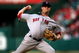 ANAHEIM, CA - JULY 18: Pitcher Clay Buchholz #61 of the Boston Red Sox throws a pitch against the Los Angeles Angels of Anaheim on July 18, 2008 at Angel Stadium in Anaheim, California. (Photo by Stephen Dunn/Getty Images)