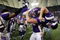 MINNEAPOLIS - DECEMBER 28:   Ryan Longwell #8 of the Minnesota Vikings is carried by Cullen Loeffler #46 after Longwell kicked the game winning field goal with five seconds left in the game against the New York Giants on December 28,2008 at the Hubert H. Humphrey Metrodome in Minneapolis, Minnesota. The Vikings defeated the Giants 20-19.  (Photo by Elsa/Getty Images)