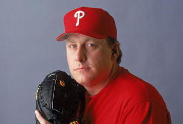 28 Feb 2000:  Pitcher Curt Schilling #38 of the Philadelphia Phillies poses for a studio portrait during Spring Training Photo Day in Clearwater, Florida. Mandatory Credit: Rick Stewart  /Allsport