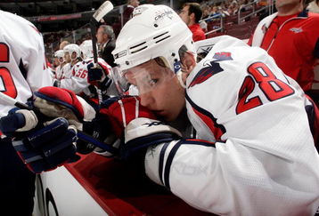 PHILADELPHIA - OCTOBER 1:  Alexander Semin #28 of the Washington Capitals looks on against the Philadelphia Flyers at Wachovia Center October 1, 2008 in Philadelphia, Pennsylvania. The Flyers defeated the Capitals 2-1.  (Photo by Jim McIsaac/Getty Images)