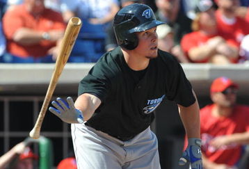 CLEARWATER, FL - FEBRUARY 26 : Outfielder Travis Snider of the Toronto Blue Jays bats against the Philadelphia Phillies February 26, 2009 at Bright House Field in Clearwater, Florida.  (Photo by Al Messerschmidt/Getty Images)