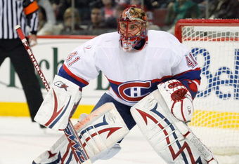 MONTREAL- MARCH 14:  Jaroslav Halak #41 of the Montreal Canadiens watches play during the game against the New Jersey Devils at the Bell Centre on March 14, 2009 in Montreal, Quebec, Canada.  The Devils defeated the Canadiens 3-1.   (Photo by Richard Wolowicz/Getty Images)