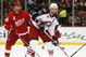 DETROIT, MI - MARCH 7:  Rick Nash #61 of the Columbus Blue Jackets skates in front of Henrik Zetterberg #40 of the Detroit Red Wings in a game on March 7, 2009 at the Joe Louis Arena in Detroit, Michigan. (Photo by Claus Andersen/Getty Images)