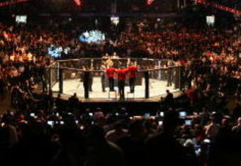 CHICAGO- OCTOBER 25:  People attend the UFC 90 at UFC's Ultimate Fight Night at Allstate Arena on October 25, 2008 in Chicago, Illinois. (Photo by Tasos Katopodis/Getty Images)