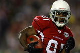 TAMPA, FL - FEBRUARY 01:  Wide receiver Anquan Boldin #81 of the Arizona Cardinals runs for yards after the catch on a 45-yard reception in the second quarter against the Pittsburgh Steelers during Super Bowl XLIII on February 1, 2009 at Raymond James Stadium in Tampa, Florida.  (Photo by Jamie Squire/Getty Images)