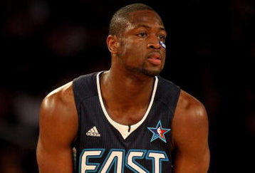 PHOENIX - FEBRUARY 15:  Dwyane Wade #3 of the Eastern Conference looks across the court during the 58th NBA All-Star Game, part of 2009 NBA All-Star Weekend at US Airways Center on February 15, 2009 in Phoenix, Arizona.  NOTE TO USER: User expressly acknowledges and agrees that, by downloading and or using this photograph, User is consenting to the terms and conditions of the Getty Images License Agreement.  (Photo by Ronald Martinez/Getty Images)