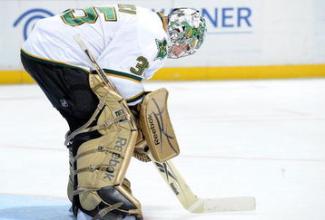 ANAHEIM, CA - MARCH 06:  Marty Turco #35 of the Dallas Stars in goal against the Anaheim Ducks during the game at the Honda Center on March 6, 2009 in Anaheim, California.  (Photo by Harry How/Getty Images)