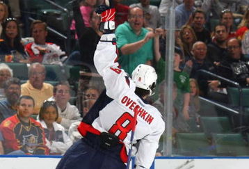 SUNRISE, FL - FEBRUARY 15: Alex Ovechkin #8 of the Washington Capitals scores a first period goal against the Florida Panthers on February 15, 2009 at the BankAtlantic Center in Sunrise, Florida. (Photo by Bruce Bennett/Getty Images)