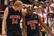 LOS ANGELES, CA - MARCH 13:  Nic Wise #13 of the Arizona Wildcats is congratulated by teammates Chase Budinger #34 during the 2008 Pacific Life Pac-10 Men's Basketball Tournament Day Two against the Stanford Cardinal at Staples Center on March 13, 2008 in Los Angeles, California.  (Photo by Stephen Dunn/Getty Images)