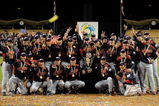 LOS ANGELES, CA - MARCH 23:  Japan players pose for photos after defeating Korea during the finals of the 2009 World Baseball Classic on March 23, 2009 at Dodger Stadium in Los Angeles, California. Japan won 5-3 in 10 innings.  (Photo by Kevork Djansezian/Getty Images)
